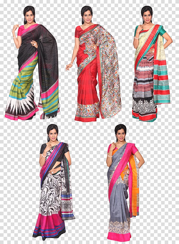 Costume Fashion design Textile, Women saree transparent background PNG clipart