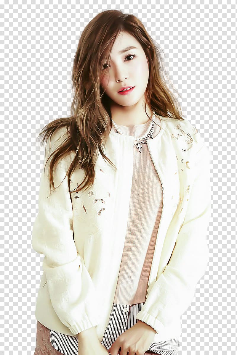 woman wearing white jacket art, Tiffany South Korea Girls' Generation Singer Actor, asian girl transparent background PNG clipart