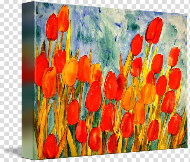 Tulip Acrylic paint Watercolor painting Art Oil painting reproduction, tulip transparent background PNG clipart