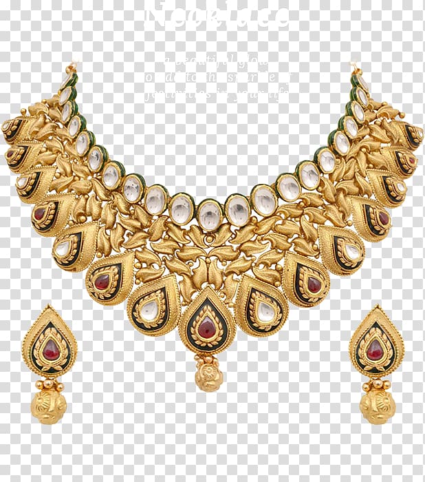 Earring Jewellery Necklace Gold Kundan, Jewellery transparent background PNG clipart