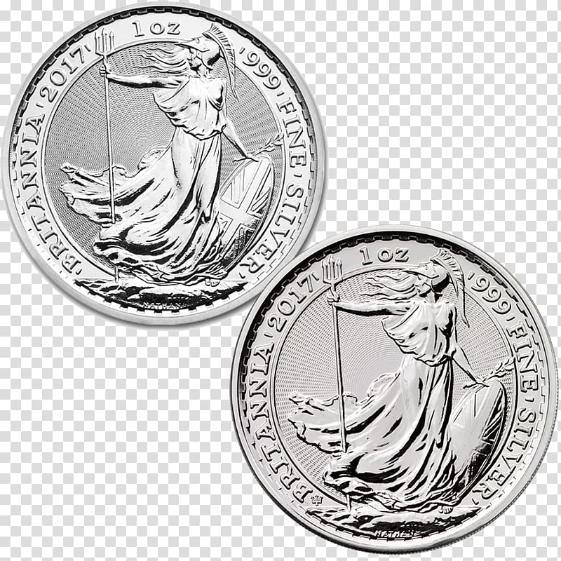Royal Mint Britannia silver Bullion, silver coin transparent background PNG clipart
