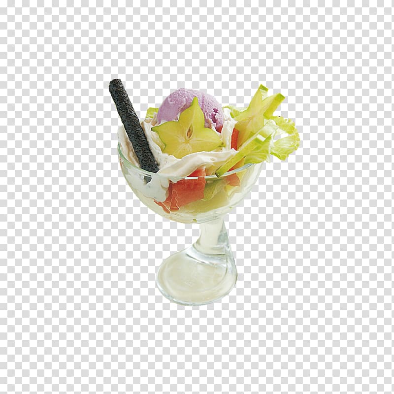 Ice cream Gelato Sundae Cocktail garnish, Fruit salad graphics transparent background PNG clipart