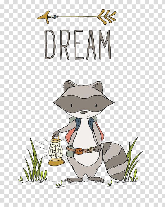 Baby bedding Child Nursery Art Room, Dream raccoon transparent background PNG clipart