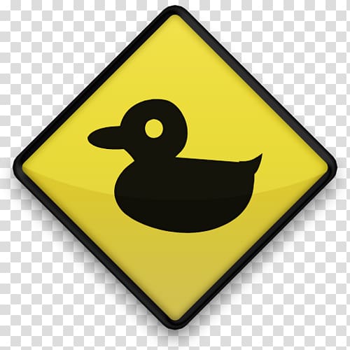 Duck crossing Traffic sign Warning sign, yellow road transparent background PNG clipart