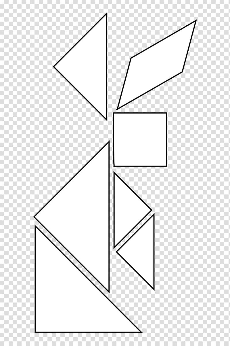 Tangram Coloring book Geometric shape Line art Education, others transparent background PNG clipart