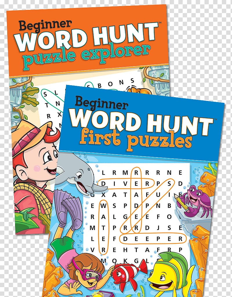 Beginner Word Hunt-First Puzzles Book Art Product Word game, book transparent background PNG clipart