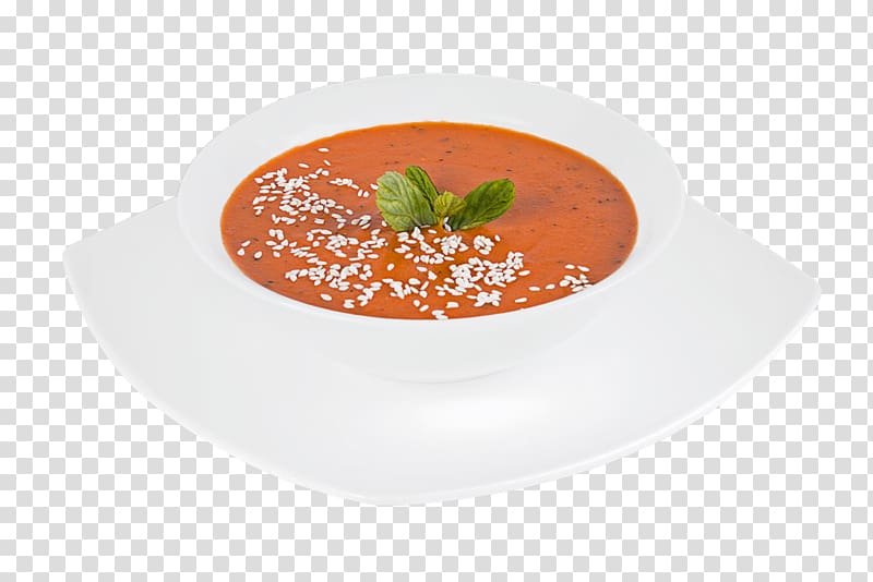 Tomato soup Gazpacho Plate Bisque Vegetarian cuisine, Plate transparent background PNG clipart