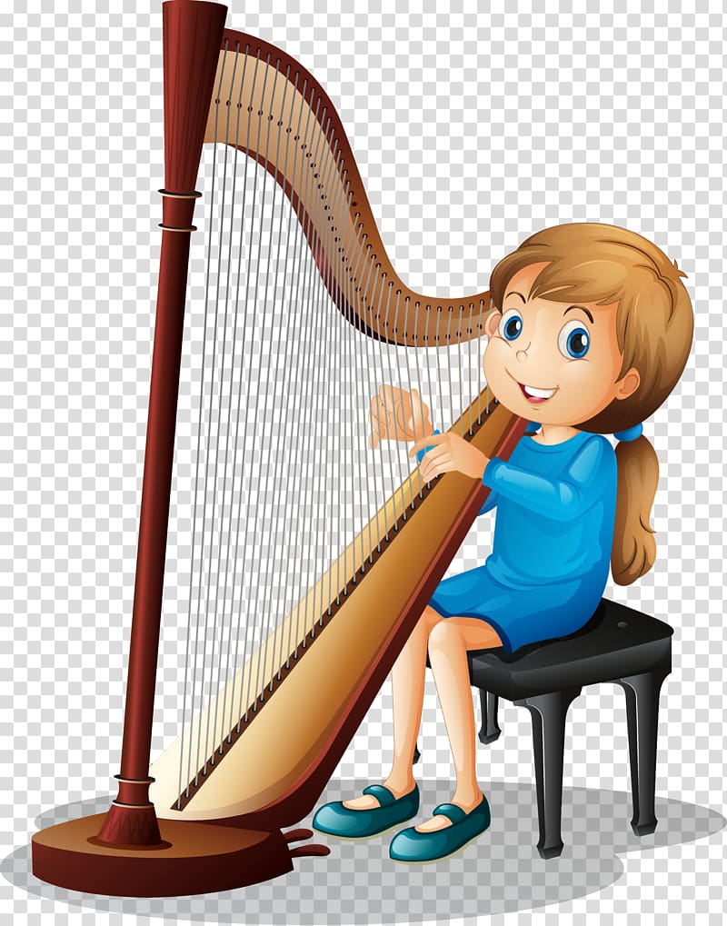 Harp , hand-painted harp transparent background PNG clipart