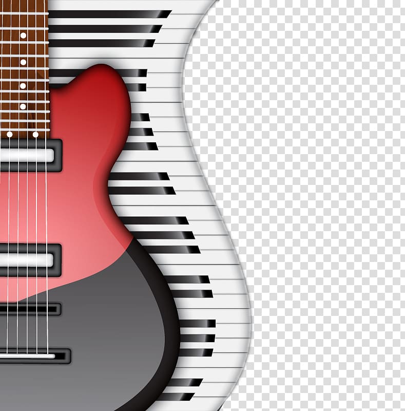 Red electric guitar , Musical instrument Piano, Fashion