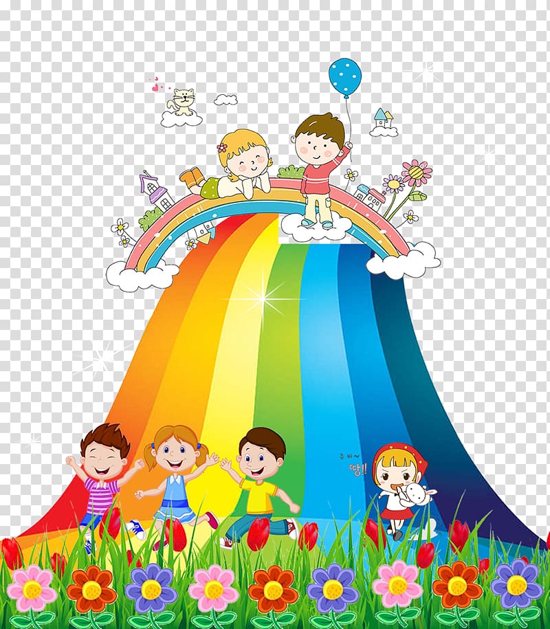 Cartoon Illustration, rainbow transparent background PNG clipart