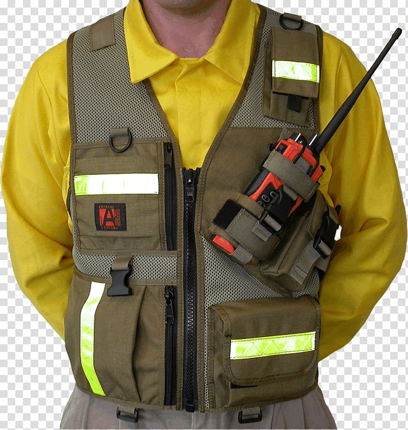 Gilets T-shirt Waistcoat Firefighter Amateur radio, security guard vest transparent background PNG clipart