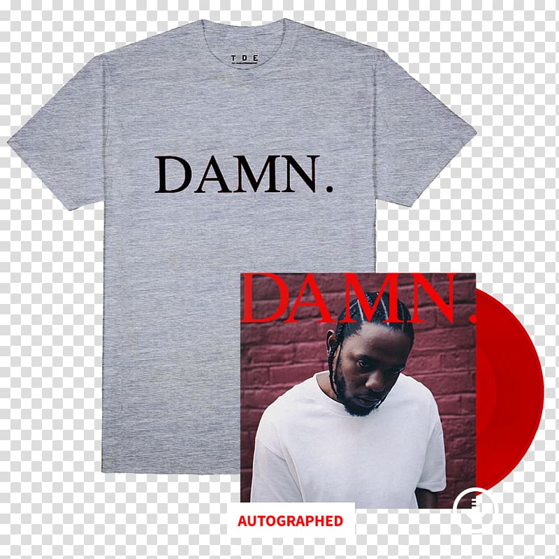 T-shirt DAMN. Phonograph record Grammy Award for Best Rap Album LP record, T-shirt transparent background PNG clipart
