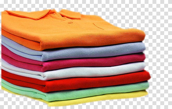 stacked of seven assorted collared tops, T-shirt Clothing Designer Green, A stack of colored shirt T-shirt Coke transparent background PNG clipart