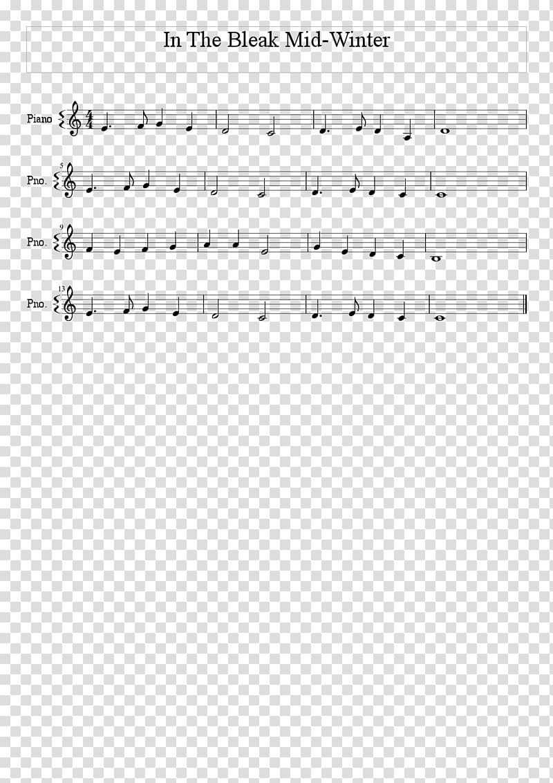 Sheet Music In the Bleak Midwinter Melody Song, sheet music transparent background PNG clipart