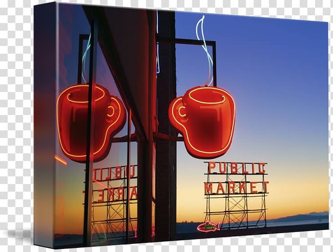 Pike Place Market Coffee in Seattle Canvas print Marketplace Printing, coffee in kind transparent background PNG clipart