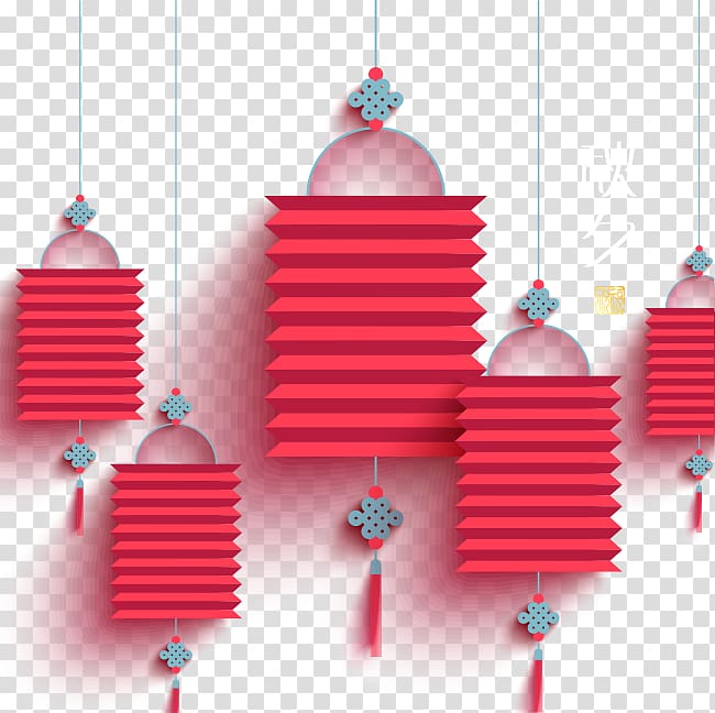 red pendant lamps art, Lantern Mid-Autumn Festival, Mid-Autumn Festival transparent background PNG clipart