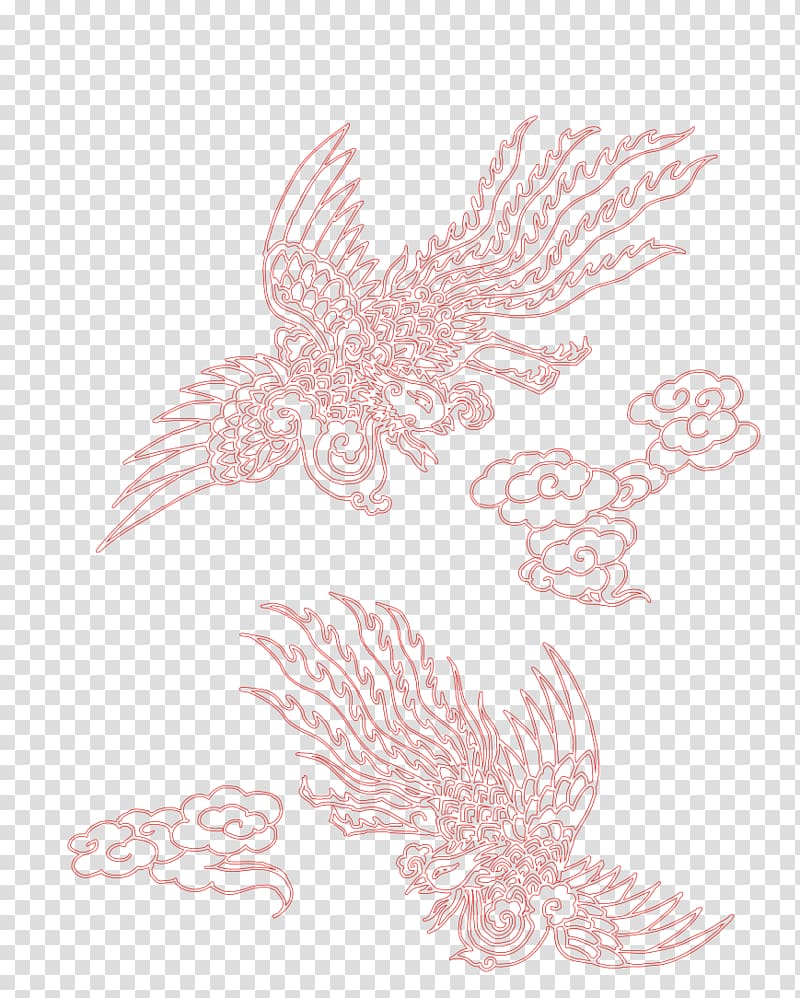 Bird Pattern, Red Phoenix transparent background PNG clipart