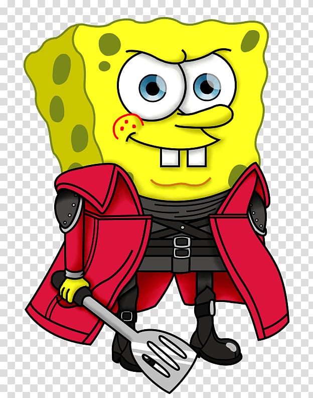 SpongeBob holding spatula illustration, Spongebob Hero transparent background PNG clipart