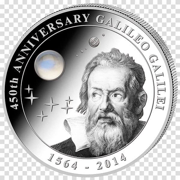 Galileo Galilei Silver coin Cook Islands, Coin transparent background PNG clipart