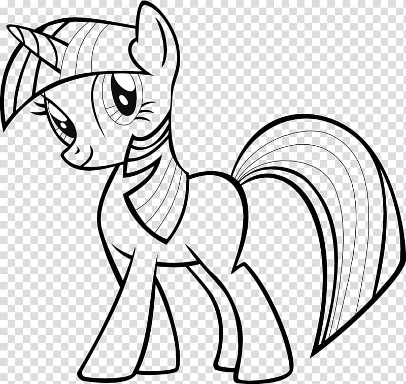 my little pony clipart black and white