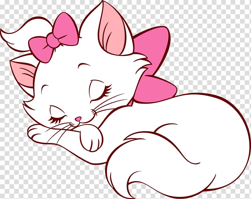 white and pink cat illustration, Marie The Walt Disney Company Drawing , maria transparent background PNG clipart