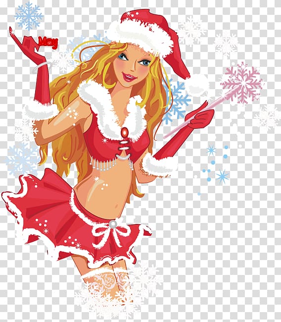 Santa Claus Christmas, SEXY GİRL transparent background PNG clipart