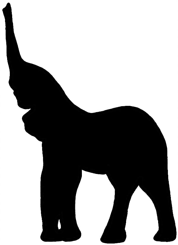 African elephant Silhouette , Baby Elephant Outline transparent background PNG clipart