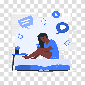 illustration, FOMO, social, media, home, people, social media, lonely, mental health, feeling, mental transparent background PNG clipart thumbnail