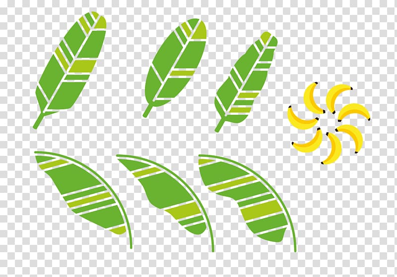 Banana leaf , Hand-painted decorative green banana leaf transparent background PNG clipart