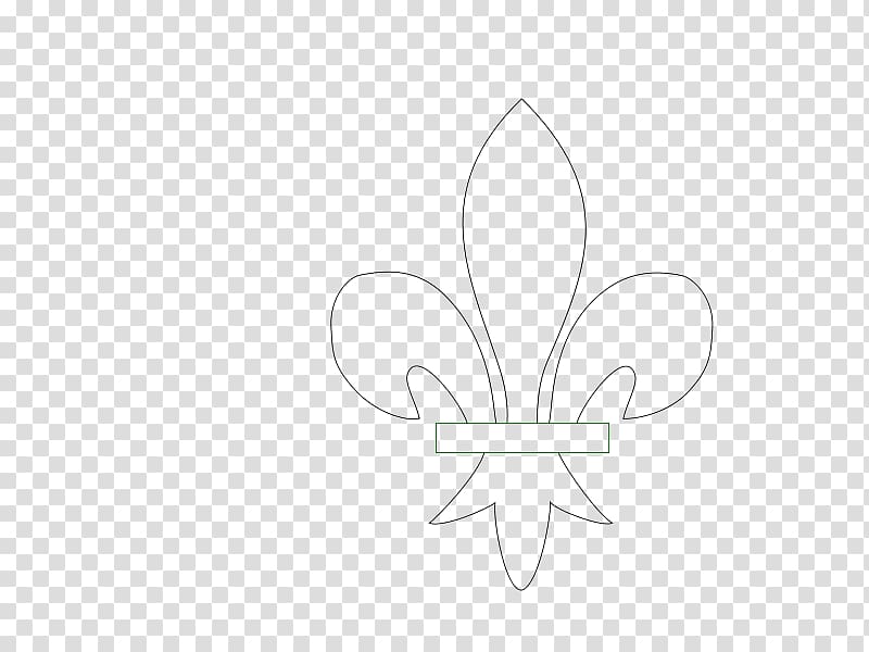 Petal Logo White Line art , fleur-de-lys transparent background PNG clipart