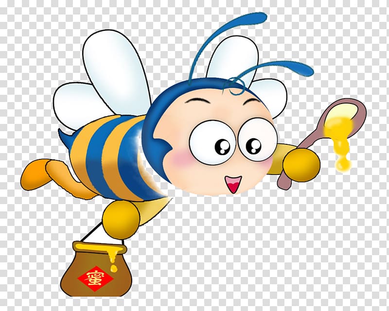 Insect Apidae Honey bee Nectar Cartoon, bee transparent background PNG clipart