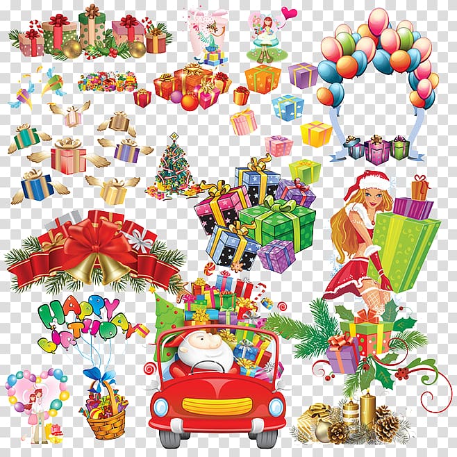 Santa Claus Christmas tree Vecteur, Creative Christmas transparent background PNG clipart