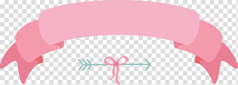pink ribbon illustration, Paper Cartoon Ribbon, Hand painted pink scroll transparent background PNG clipart