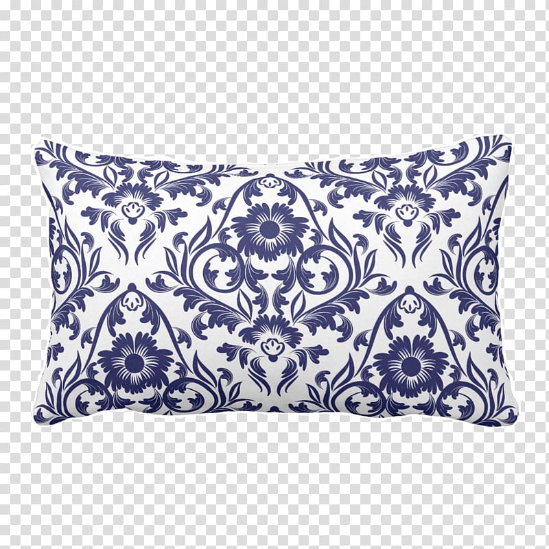 Paper Damask Cushion Blue Pattern, mulberry transparent background PNG clipart
