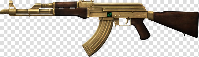 AK-47 Gold plating Firearm Assault rifle, ak 47 transparent background PNG clipart