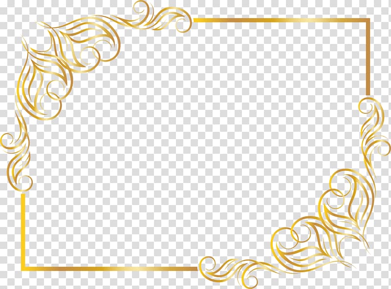 golden curve frame transparent background PNG clipart