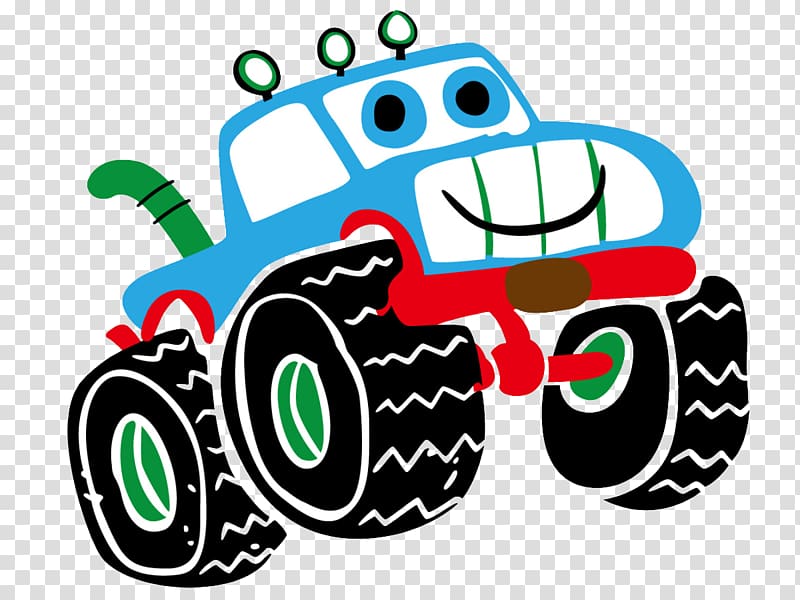 T-shirt Cartoon, Big wheel car cartoon printing children\'s clothing transparent background PNG clipart