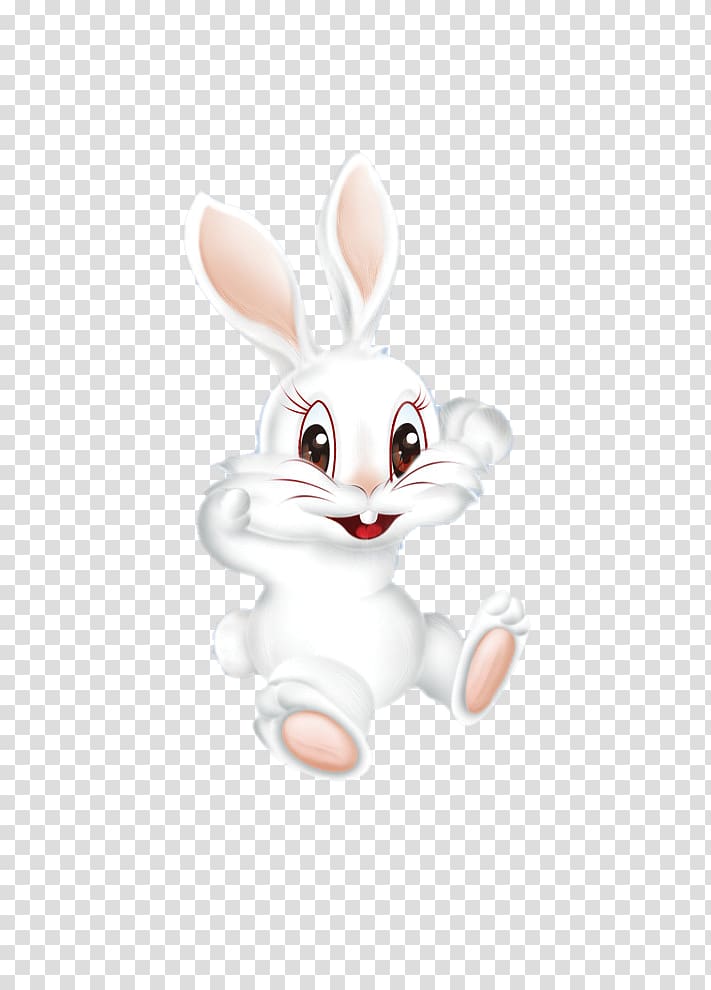 Rabbit Cartoon Cuteness, Cartoon cute little rabbit transparent background PNG clipart