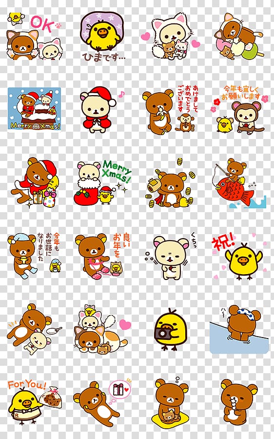 Rilakkuma Hello Kitty San-X Sticker LINE, line transparent background PNG clipart