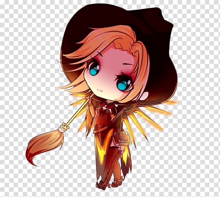 Overwatch Mercy Chibi Mangaka Art, Chibi transparent background PNG clipart