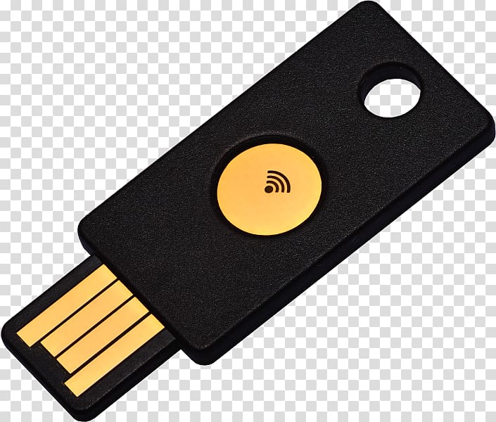 YubiKey Universal 2nd Factor One-time password Multi-factor authentication, USB transparent background PNG clipart