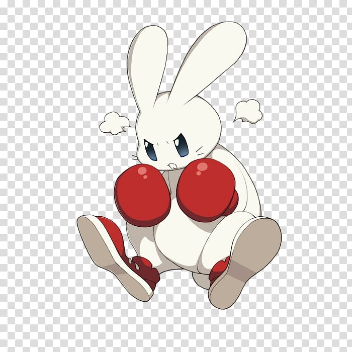 Dramatical Murder Rabbit Easter Bunny , Cartoon bunny hand painted rabbit boxing angry transparent background PNG clipart