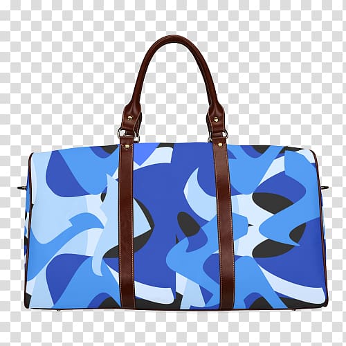 Tote bag Adventure travel Baggage, blue abstract pattern transparent background PNG clipart