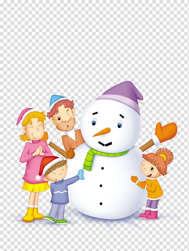 Snowman Family Computer file, Snowman family together transparent background PNG clipart