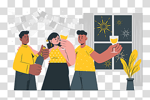 illustration, Festivities, celebration, drink, party, event, together, people, fun, friends transparent background PNG clipart thumbnail