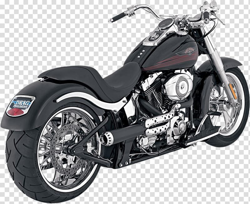 Exhaust system Softail Harley-Davidson FLSTF Fat Boy Motorcycle, motorcycle transparent background PNG clipart