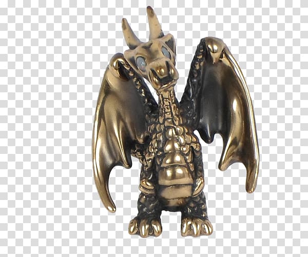 Dragon Legendary creature Bronze Brass Sculpture, big dragon transparent background PNG clipart