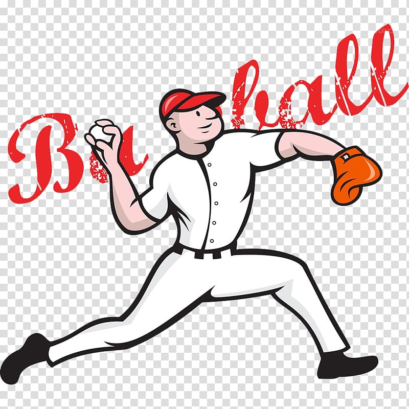 Pitcher Baseball Cartoon, Playing baseball man transparent background PNG clipart