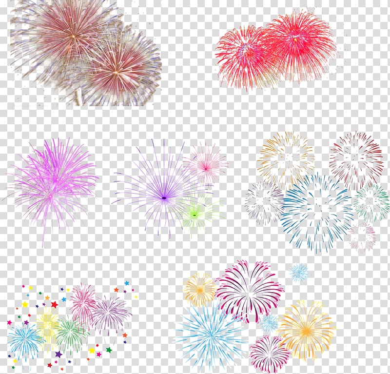 Fireworks Icon, All kinds of fireworks transparent background PNG clipart