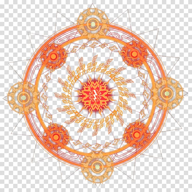 orange and red mandala artwork, Magic circle , Orange simple circle irregular pattern transparent background PNG clipart